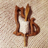 Broche Broche avec Motif Animal en Bois