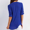 Blouse en Couleur Pure Col en V