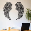 Ailes d'ange noir Art des ailes en métal Murale avec lumières LED