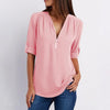 Blouse en Couleur Pure Col en V