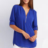 Blouse en Couleur Pure Col en V