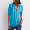 Blouse en Couleur Pure Col en V