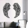 Ailes d'ange noir Art des ailes en métal Murale avec lumières LED